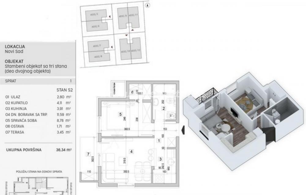 Glavna slika -Adice-Odličan Jednoiposoban stan 36 m2 u Pogodnom kraju-povrat PDV-065/385 8880