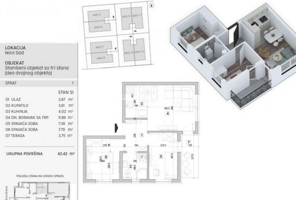 Glavna slika -Adice-Odličan Dvoiposoban stan 42 m2 u Pogodnom kraju-povrat PDV-065/385 8880