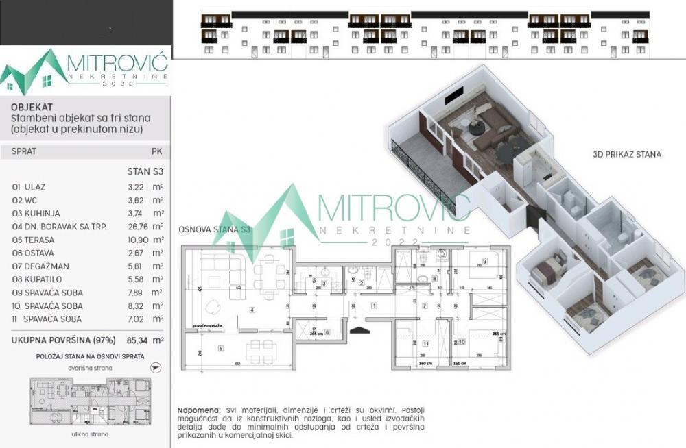 Glavna slika -Veternik odličan četvorosoban stan u izgradnji 