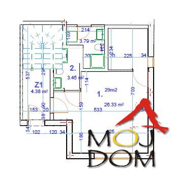 Glavna slika -Stan,VETERNIK,VETERNIK,kv: 29, € 44300, ID: 1029404