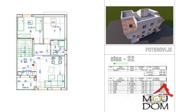 Glavna slika -Stan,VETERNIK,VETERNIK,kv: 71, € 132750, ID: 1029403