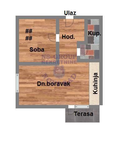 Slika 8 - Dvosoban, 43m2, Adice Novi Sad, sa terasom
