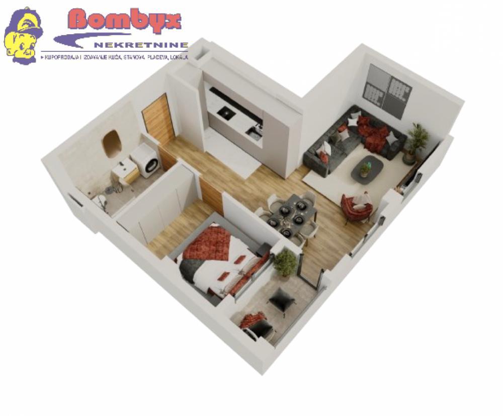 Glavna slika -Jednoiposoban stan 45m u izgradnji Salajka TOP lokacija