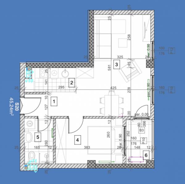 Slika 1 - Jednoiposoban stan 45m u izgradnji Salajka TOP lokacija