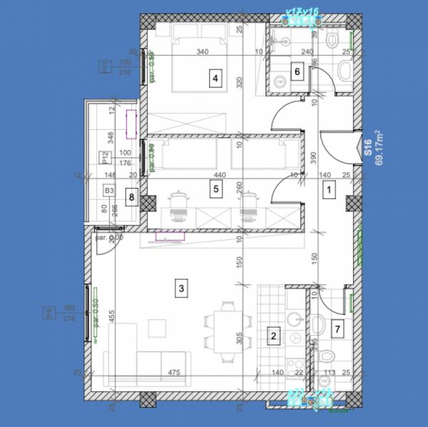Slika 1 - Trosoban stan 69m u izgradnji Salajka TOP lokacija