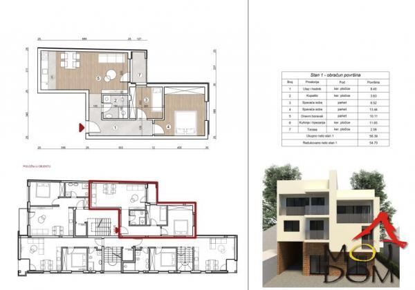 Glavna slika -Stan,NOVI SAD,TELEP,kv: 52, € 135550, ID: 1030990