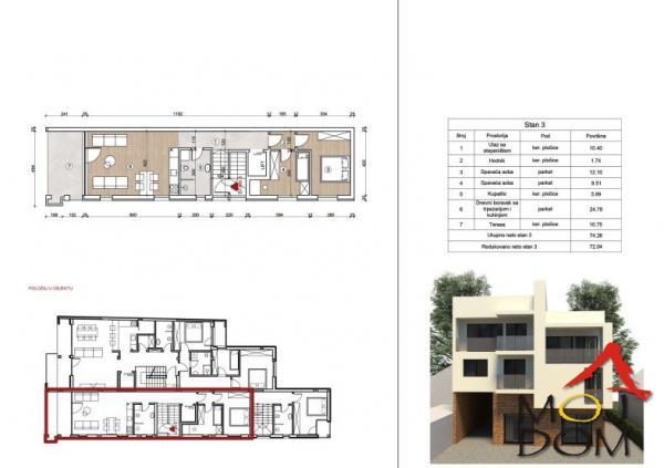 Glavna slika -Stan,NOVI SAD,TELEP,kv: 68, € 169500, ID: 1030988