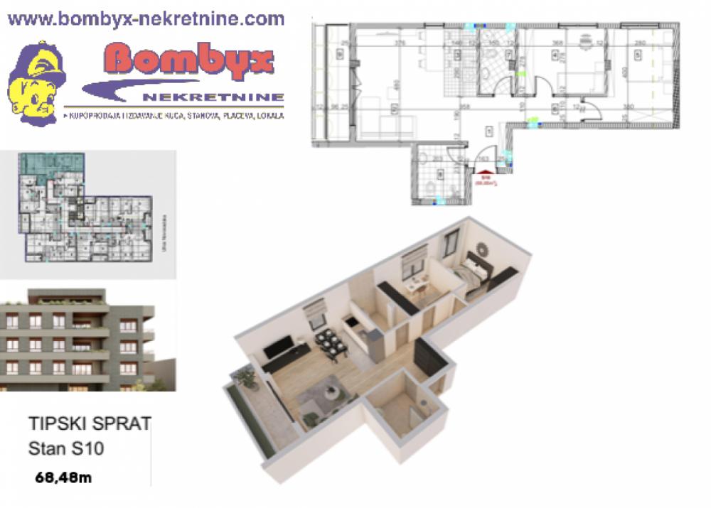 Slika 3 - Trosoban stan 68m Sremska Kamenica u izgradnji