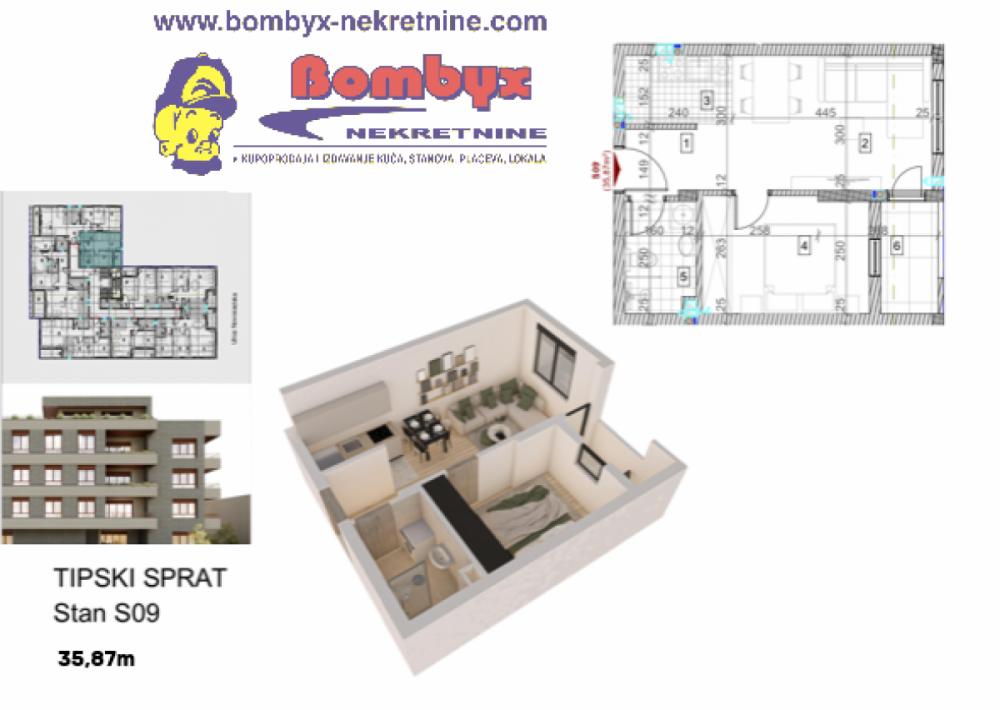 Slika 3 - Jednoiposoban stan 36m Sr. Kamenica u izgradnji