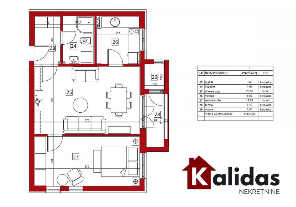 Slika 8 - Stan,NOVI SAD,TELEP,kv: 54, € 146840, ID: 1008035