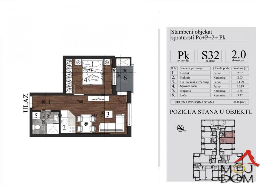 Glavna slika -Stan,NOVI SAD,GRBAVICA,kv: 36, € 126100, ID: 1031014