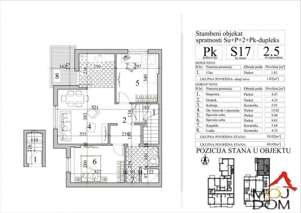 Glavna slika -Stan,NOVI SAD,NOVA DETELINARA,kv: 61, € 161000, ID: 1030301
