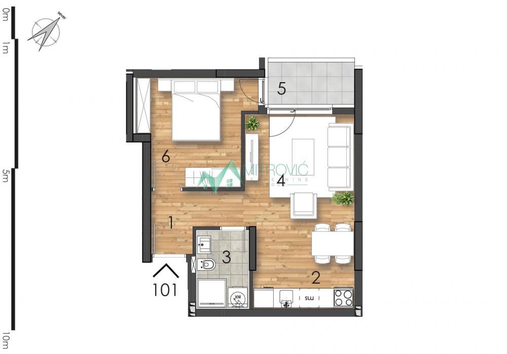 Glavna slika -Novi Sad - Moderan stan 41 m² u izgradnji u prestižnom kompleksu!