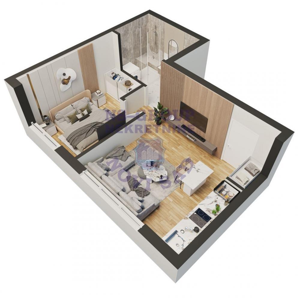 Glavna slika -Jednoiposoban, 36m2 Adice