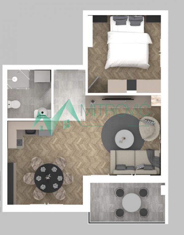 Glavna slika -Novi Sad, Adice - Nov, neuseljavan stan odličan za život ili izdavanje, 42,15 m2 