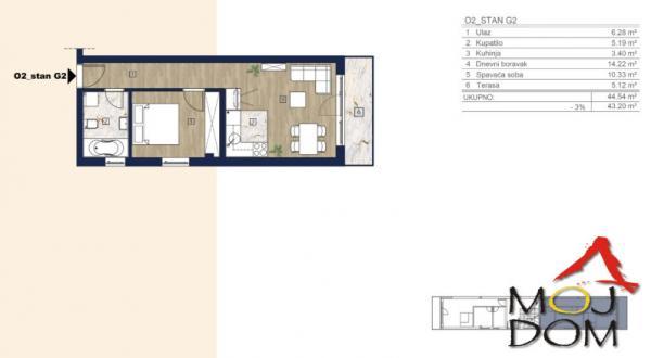 Glavna slika -Stan,NOVI SAD,ADICE,kv: 40, € 72100, ID: 1031074