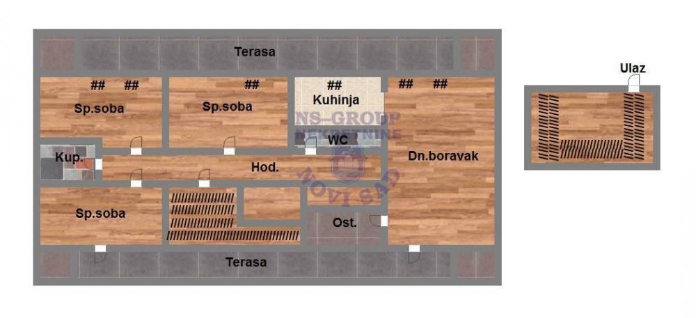 Glavna slika -~ Fantstičan četvorosoban stan na Novom Naselju sa PDV-om ~