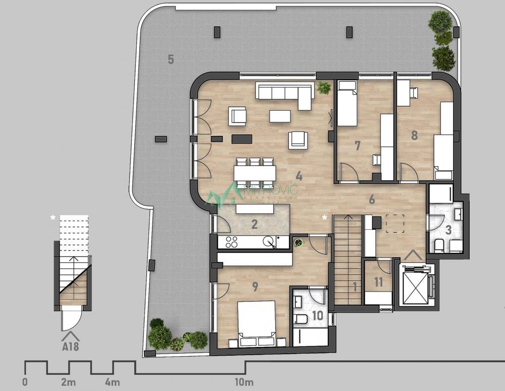 Glavna slika -Vrhunski komfor u centru grada – STAN 186m² sa terasom 76m²