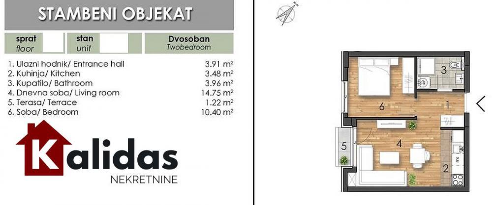 Glavna slika -Stan,NOVI SAD,TELEP,kv: 37, € 103640, ID: 1008103