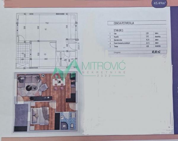 Slika 1 - 46m2, u lepom delu Adica 