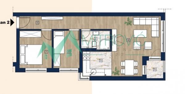 Glavna slika -Novi Sad, Adice - Dvoiposoban stan 53 m2 na početku Adica  