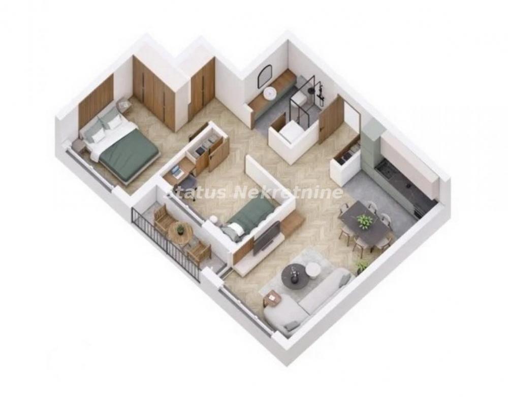 Glavna slika -Petrovaradin-Lep Trosoban stan 57 m2 u Pogodnom kraju-povrat PDV-065/385 8880