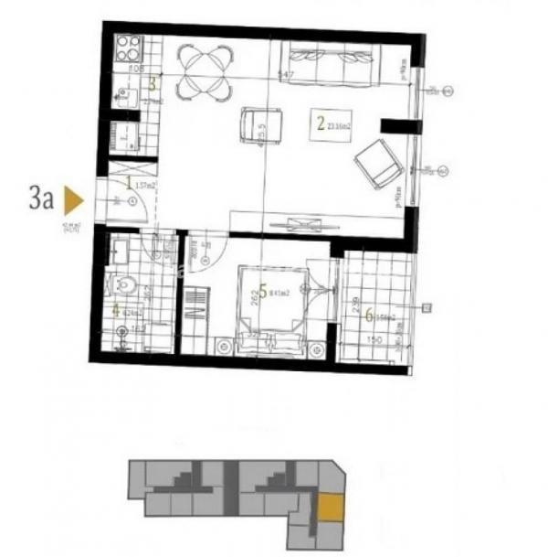 Glavna slika -Petrovaradin-Lep Dvosoban stan 43 m2 u Prizemlju-povrat PDV-065/385 8880
