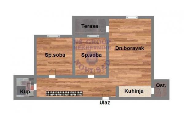 Slika 10 - Trosoban, 62m2, Kej žrtava racije Novi Sad, sa terasom, ima lift