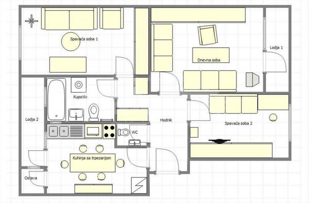 Slika 8 - Trosoban, 86m2, Novi Sad centar Novi Sad, sa terasom, ima lift