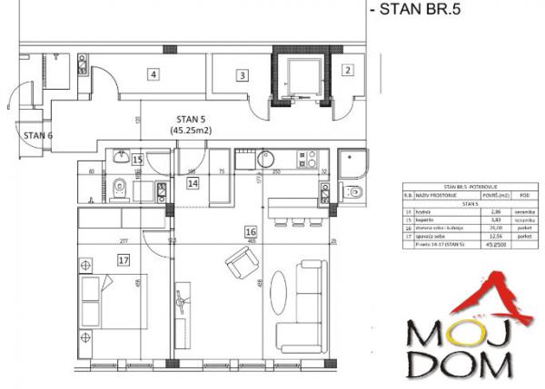 Slika 6 - Stan,NOVI SAD,TELEP,kv: 45, € 123050, ID: 1031222