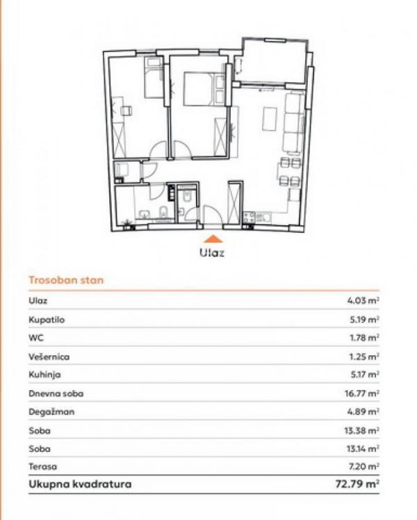 Slika 1 - Podbara-Lep Trosoban stan 73 m2 u Pogodnom kraju-povrat PDV-065/385 8880
