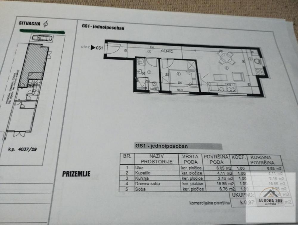 Glavna slika -NOVI SAD, VETERNIK, JEDNOIPOSOBAN 35m2 U IZGRADNJI