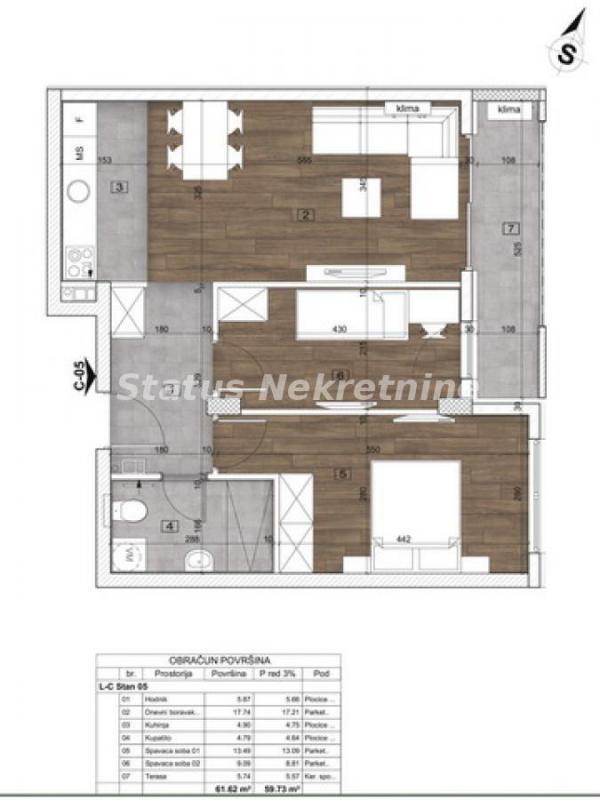 Glavna slika -Severni Telep-Lep Trosoban stan 60 m2 u Pogodnom kraju-povrat PDV-065/385 8880