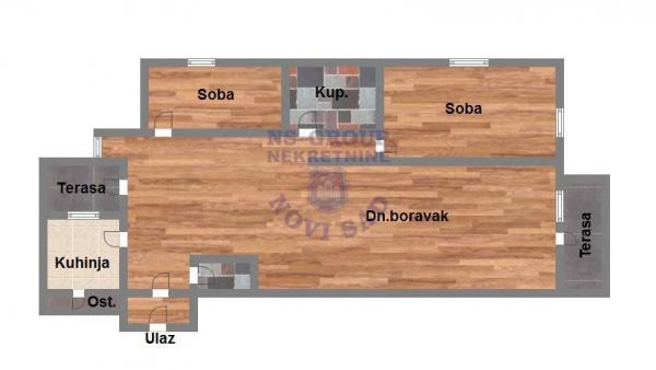 Slika 11 - Trosoban, 78m2, Liman 4 Novi Sad, sa terasom, ima lift