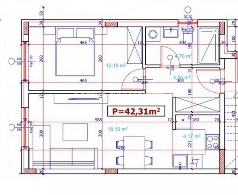 Glavna slika -Futog-Lep Dvosoban stan 42 m2 u Izgradnji--065/385 8880