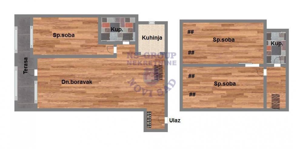 Slika 11 - Četvorosoban, 100m2, Grbavica Novi Sad, sa terasom