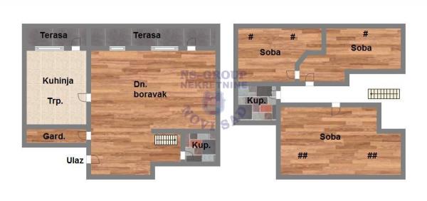 Slika 11 - Troiposoban, 102m2, Grbavica Novi Sad, sa terasom, ima lift