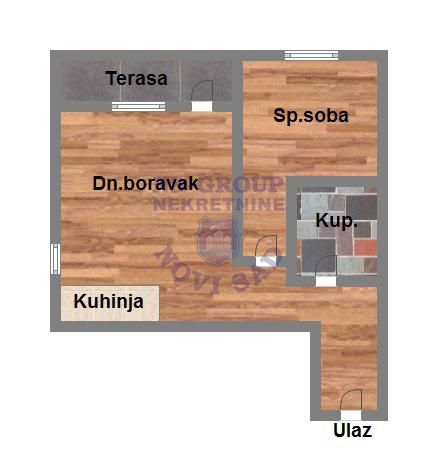 Slika 11 - Jednoiposoban, 44m2, Telep Novi Sad, sa terasom