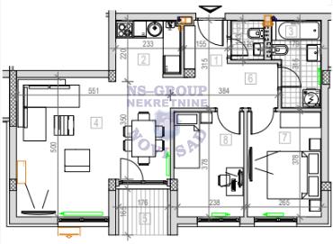 Glavna slika -Trosoban, 66m2, Podbara Novi Sad, sa terasom, ima lift
