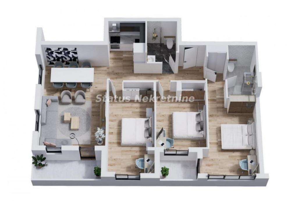 Glavna slika -Severni Telep-Lep Veliki Konforan Četvorosoban stan 95 m2 u Izgradnji na Top Lokaciji-povrat PDV-065/385 8880