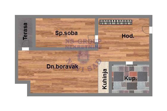 Glavna slika -Dvosoban, 46m2, Klisa Novi Sad, sa terasom, ima lift