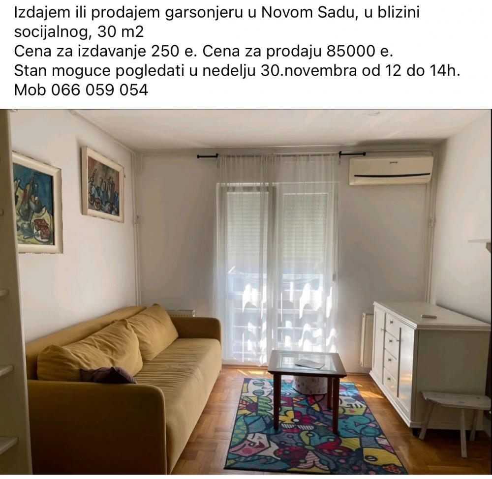 Glavna slika -Prodaja stana, 30m2, Lukijana Musickog Novi Sad