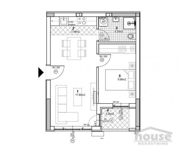 Glavna slika -Stan,NOVI SAD,TELEP,kv: 38.00, € 88040, ID: 1064554