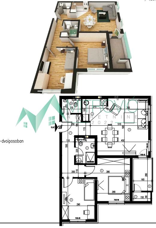 Glavna slika -Dvoiposoban, 67m2, Telep Novi Sad, sa terasom