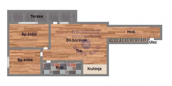 Glavna slika -Trosoban, 61m2, Klisa Novi Sad, sa terasom