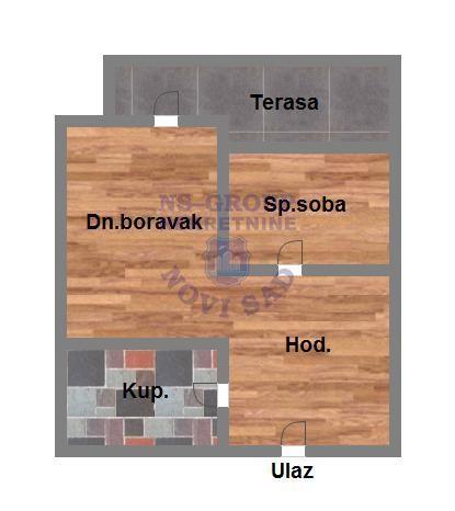 Glavna slika -Dvosoban, 46m2, Klisa Novi Sad, sa terasom, ima lift