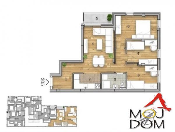 Glavna slika -Stan,NOVI SAD,TELEP,kv: 69, € 197950, ID: 1031509