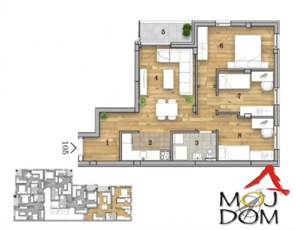 Glavna slika -Stan,NOVI SAD,TELEP,kv: 69, € 198000, ID: 1031505