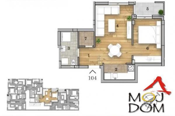 Glavna slika -Stan,NOVI SAD,TELEP,kv: 43, € 127000, ID: 1031504