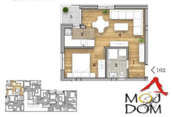 Glavna slika -Stan,NOVI SAD,TELEP,kv: 37, € 112150, ID: 1031502